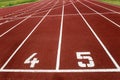 Athletics 100 Meter Start Line Royalty Free Stock Photo