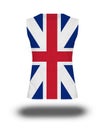 Athletic sleeveless shirt with Great Britain flag on white background and shadow