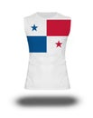 Athletic sleeveless shirt with Panama flag on white background and shadow