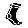 athletic socks clothing glyph icon vector illustration
