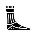 athletic socks clothing glyph icon vector illustration
