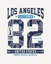Athletic Sport LA California typography design t-shirt graphic vector