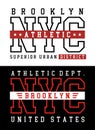 Athletic sport NYC Brooklyn typography for t shirt print Royalty Free Stock Photo