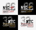 Athletic sport NYC Brooklyn typography for t shirt print Royalty Free Stock Photo