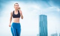 Athletic sport woman running and jogging Royalty Free Stock Photo