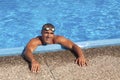 Athletic swimmer posing Royalty Free Stock Photo