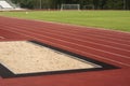 Athletic tracks and sand jump trap