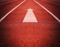 Athletic Track or Running Track with an arrow pointing good for Royalty Free Stock Photo