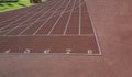 Athletic tracks in a olimpic stadium Royalty Free Stock Photo