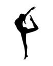 Athletic woman practicing dance sport silhouette