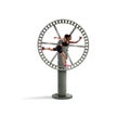 Athletic woman runs in a looping wheel. concept of sport routine Royalty Free Stock Photo