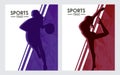 Athletic women practicing basketball and dancing sport silhouette