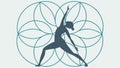 Athletic Yoga Pose with Dynamic Geometric Lines, vector design Generative AI Royalty Free Stock Photo