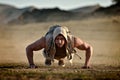 Athletic young man exercising outdoor Royalty Free Stock Photo