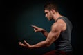 Athletic young man portrait in studio Royalty Free Stock Photo