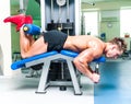 Athletically built sportsman in the gym Royalty Free Stock Photo