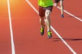 Athletics people running on the track field. Professional sport concept. Horizontal sport poster, greeting cards, headers, website Royalty Free Stock Photo