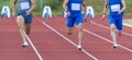 Athletics people running on the track field. Professional sport concept. Horizontal sport poster, greeting cards, headers, website Royalty Free Stock Photo