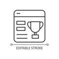 Athletics records in digital form linear icon