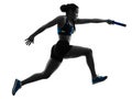 athletics relay runners sprinters running runners isolated silho Royalty Free Stock Photo