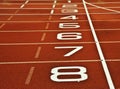 Athletics running track start finish line