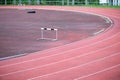 Athletics Stadium Running track curve Royalty Free Stock Photo
