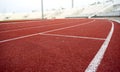 Athletics Stadium Running track curve Royalty Free Stock Photo