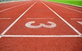 Athletics Stadium Running track number 3 Royalty Free Stock Photo