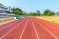 Athletics stadium running track Royalty Free Stock Photo