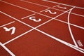 Athletics Start track lanes Royalty Free Stock Photo