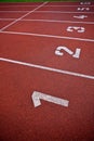 Athletics Track Lane numbers