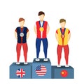 Athletics Winner Podium Athletes. Sports Image. Brazil Summer Games Athlete . olympics Brasil 2016 Icon. Royalty Free Stock Photo