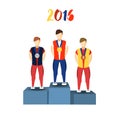 Athletics Winner Podium Athletes. Sports Image. Royalty Free Stock Photo