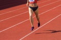 Athletics woman running on the track field