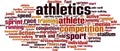 Athletics word cloud Royalty Free Stock Photo