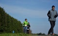 Athletisme , runners in nature Royalty Free Stock Photo