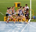 Athlets compete in the 800 meters race