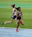 Athlets compete in the 800 meters race