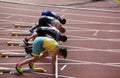 Athlets on the 100 meters on the IAAF World U20 Championship in Tampere, Finland 10 July, 2018