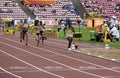 Athlets on the 800 METRES semi-final at the IAAF World U20 Championships in Tampere, Finland on July Royalty Free Stock Photo