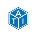 ATI letter logo design on black background. ATI creative initials letter logo concept. ATI letter design Royalty Free Stock Photo