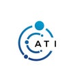 ATI letter logo design on black background. ATI creative initials letter logo concept. ATI letter design Royalty Free Stock Photo