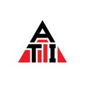 ATI triangle letter logo design with triangle shape. ATI triangle logo design monogram. ATI triangle vector logo template with red Royalty Free Stock Photo