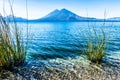 Atitlan & Toliman volcanoes, Lake Atitlan, Guatemala