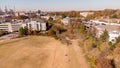 Atlanta Beltline Greenway people in the park aerial drone photo Royalty Free Stock Photo