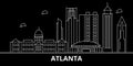 Atlanta city silhouette skyline. USA - Atlanta city vector city, american linear architecture, buildings. Atlanta city Royalty Free Stock Photo