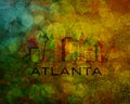 Atlanta City Skyline on Grunge Background Illustration Royalty Free Stock Photo