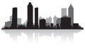 Atlanta city skyline silhouette Royalty Free Stock Photo