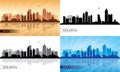 Atlanta city skyline silhouettes set