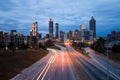 Atlanta downtown city skyline over the interstate Royalty Free Stock Photo